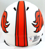 Karl Mecklenburg Autographed Denver Broncos Lunar Speed Mini Helmet- Beckett W *