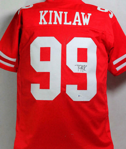 Javon Kinlaw Autographed Red Pro Style Jersey - Beckett W Auth *R9