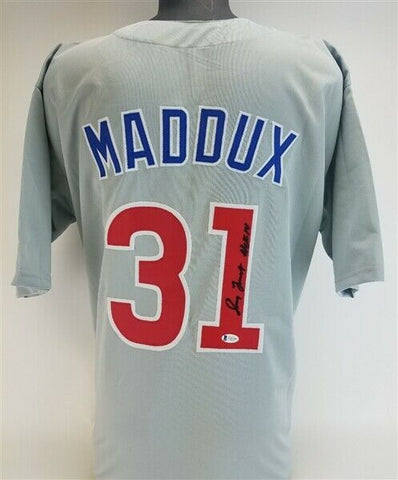 Greg Maddux Signed Chicago Cubs Jersey "HOF 14" (Beckett COA) 4xCy Young Winner