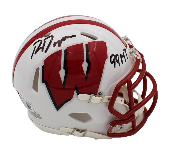 Ron Dayne Signed Wisconsin Badgers Speed NCAA Mini Helmet w/ "HT99" Insc