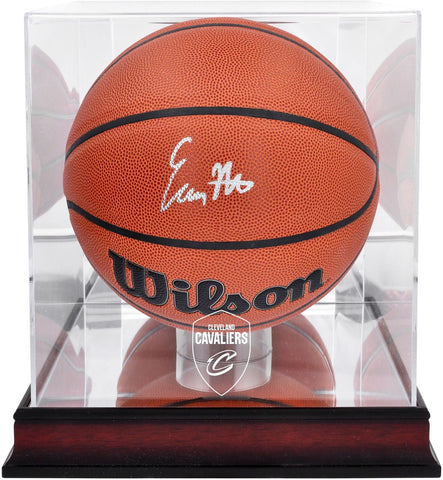 Evan Mobley Cavaliers Signed Wilson 2022 Basketball w/Team Logo Display Case