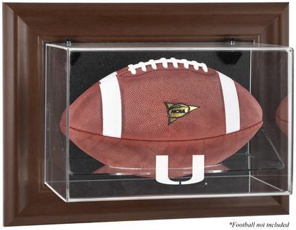 Miami Hurricanes Brown Framed Wall-Mountable Football Display Case