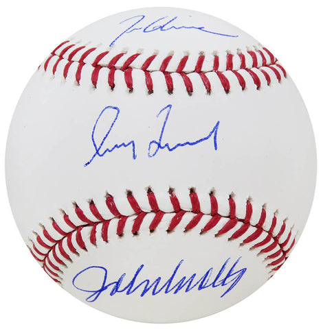 Greg Maddux, John Smoltz & Tom Glavine Signed Rawlings MLB Baseball - (SS COA)