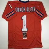 Autographed/Signed HENRY WINKLER Coach Klein The Waterboy Jersey JSA COA Auto