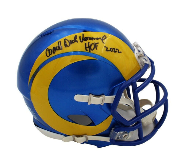 Dick Vermeil Signed Los Angeles Rams Speed NFL Mini Helmet - "HOF 22"