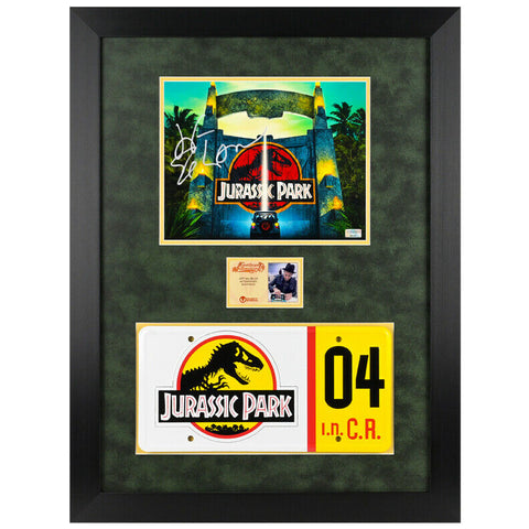 Jeff Goldblum Autographed Jurassic Park 8x10 Photo License Plate Framed Display