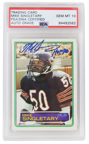 Mike Singletary Autographed Bears 1983 Topps RC Card #38 w/HOF'98 (PSA- Auto 10)
