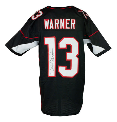 Kurt Warner Signed Custom Black Pro Style Football Jersey BAS ITP