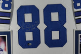 Michael Irvin Autographed/Signed Pro Style Framed White XL Jersey Beckett 36213