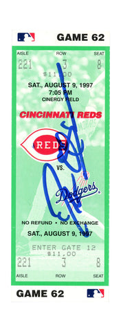 Deion Sanders Signed Cincinnati Reds 8/9/1997 vs Dodgers Ticket BAS 37230