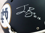 Ian Book Autographed Full Size ND Navy Schutt Helmet White FM- Beckett W *White
