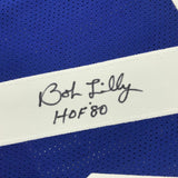 Autographed/Signed BOB LILLY HOF 80 Dallas Retro Blue Football Jersey JSA COA
