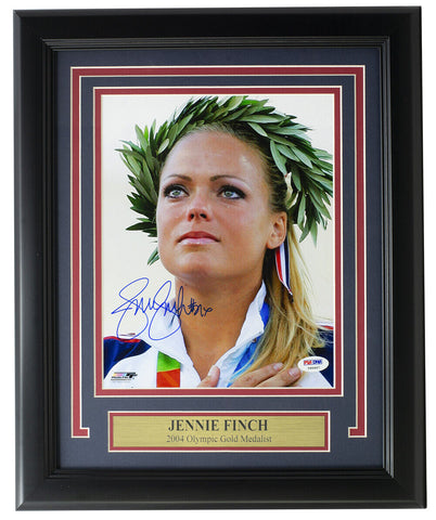Jennie Finch Signed Framed USA Softball 8x10 Photo PSA/DNA