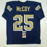 Autographed/Signed LESEAN MCCOY Pittsburgh Blue College Football Jersey JSA COA