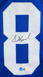 Sterling Shepard Autographed Blue Pro Style Jersey- Beckett W *Black *8