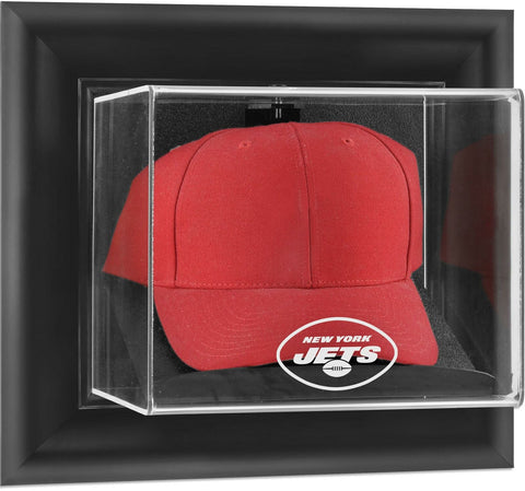 New York Jets Black Framed Wall-Mountable Cap Logo Display Case - Fanatics