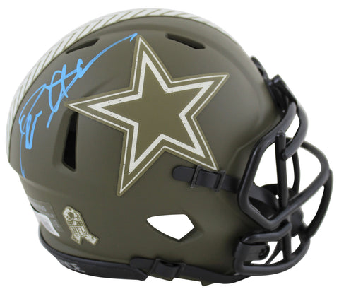 Cowboys Deion Sanders Signed Salute To Service Speed Mini Helmet BAS Witnessed