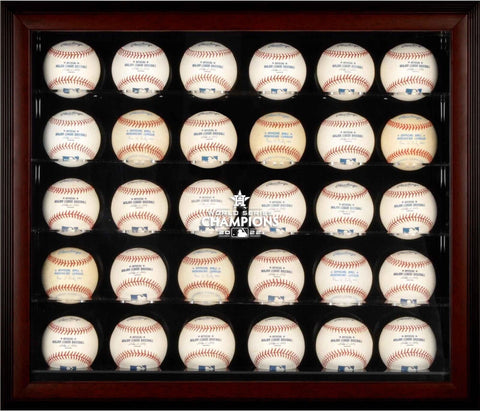 Houston Astros Logo Brown Framed 30-Ball Display Case