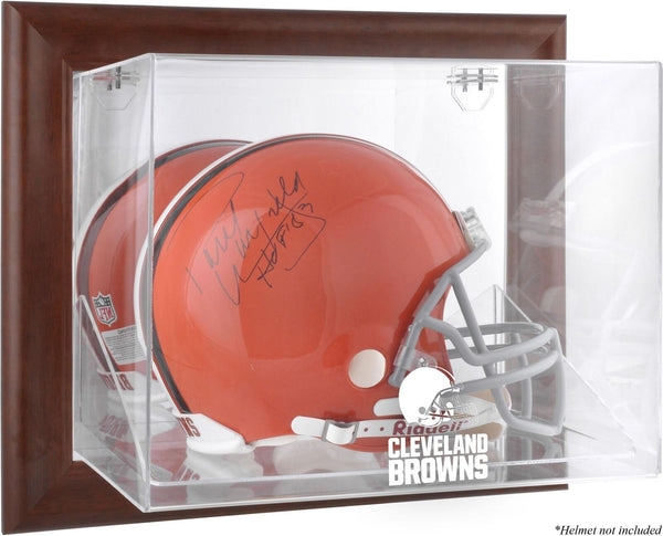 Cleveland Browns Brown Framed Wall-Mountable Logo Helmet Case
