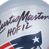 Curtis Martin New England Patriots Signed Mini Helmet & "HOF 12" Insc