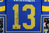KURT WARNER (Rams throwback SKYLINE) Signed Autographed Framed Jersey Beckett