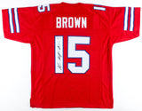 John "Smokey" Brown Signed Bills Red Jersey (PSA COA) Buffalo Wide Receiver