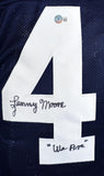 Lenny Moore Autographed Navy Blue College Style Jersey w/We Are- Beckett W Holo