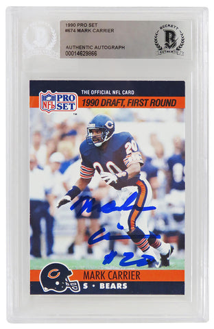 Mark Carrier autographed 1990 Pro Set RC Football Trading Card #674 - (Beckett)