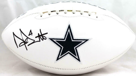 Dak Prescott Autographed Dallas Cowboys Logo Football-Beckett W Hologram *Black