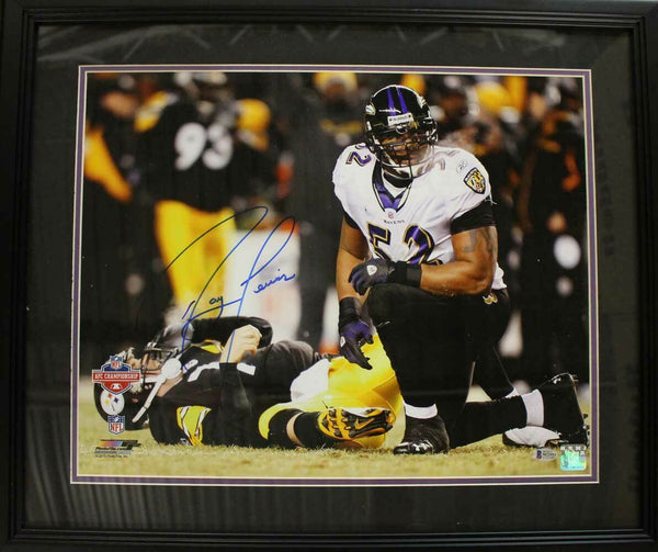 Ray Lewis Autographed/Signed Baltimore Ravens Framed 16x20 Photo BAS 29380