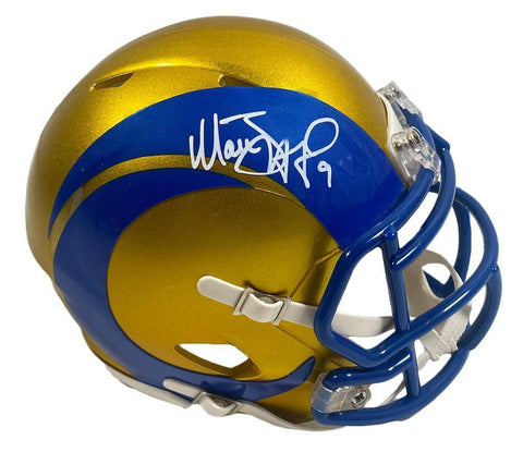 MATTHEW STAFFORD Autographed L.A. Rams Flash Mini Speed Helmet FANATICS