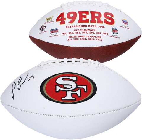 Fred Warner San Francisco 49ers Autographed White Panel Football