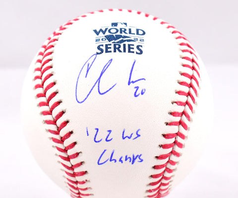 Chas McCormick Autographed Rawlings OML 2022 WS Baseball w/WS Champs- JSA W
