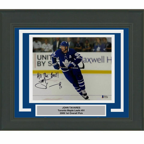 FRAMED Autographed/Signed JOHN TAVARES Toronto Maple Leafs 8x10 Photo BAS COA