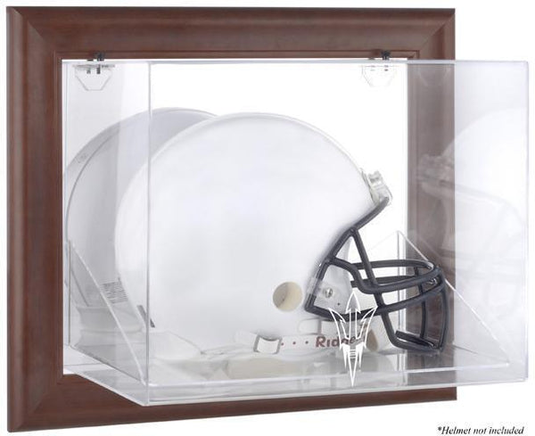 Arizona State Brown Framed Wall-Mountable Helmet Display Case