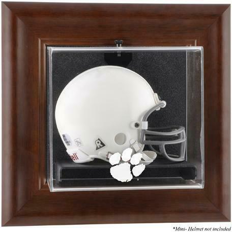 Clemson Tigers Brown Framed Wall-Mountable Mini Helmet Display Case - Fanatics
