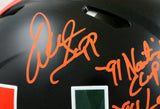 Warren Sapp Signed F/S Hurricanes Black Speed Authentic Helmet W/3Insc.-BAW Holo