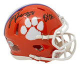 Justyn Ross Signed Clemson Tigers Mini Speed Replica Helmet BYOG Inscription BAS