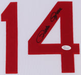 Pete Rose Signed Cincinnati Reds 35x43 Custom Framed Jersey (JSA COA) Hit King