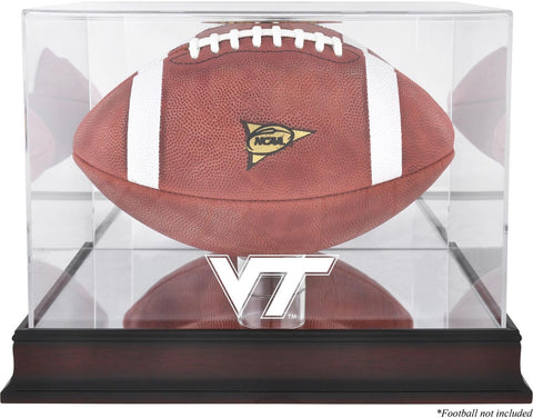 Virginia Tech Hokies Base Team Logo Football Display Case w/Mirror Back