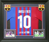 Barcelona Ansu Fati Authentic Signed Blue & Red Nike Framed Jersey BAS