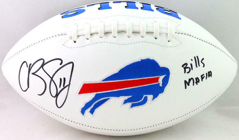 Cole Beasley Signed Bills Logo Football w Bills Mafia-Beckett W Hologram *Black