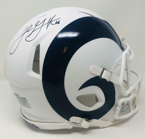 JARED GOFF Autographed Rams White Matte Speed Authentic Helmet FANATICS
