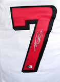 Michael Vick Autographed White Pro Style Jersey - Beckett W Hologram *Silver