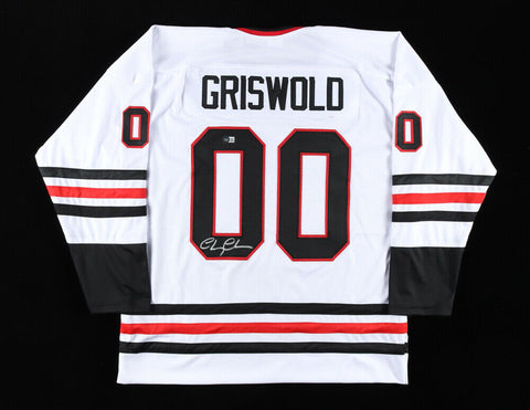 Chevy Chase Signed Blackhawk "Griswold "Jersey (Beckett Holo) Christmas Vacation