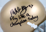 Michael Mayer Signed Notre Dame Schutt Mini Helmet w/Play Like a Champ-BAW Holo