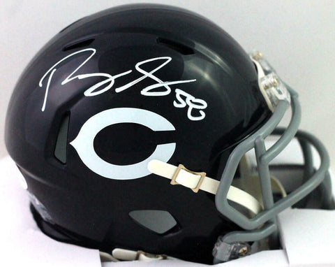 Roquan Smith Signed Chicago Bears 60s Classic Speed Mini Helmet- Beckett Wit *W