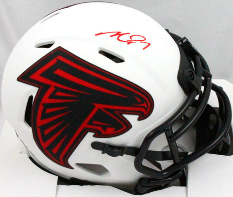 Michael Vick Autographed Falcons Lunar Speed Mini Helmet-Beckett W Hologram *Red