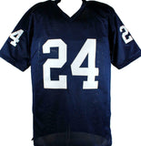 Miles Sanders Autographed Blue College Style Jersey-Beckett W Hologram *Black