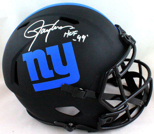 Lawrence Taylor Autographed NY Giants F/S Eclipse Helmet w/ HOF- Beckett W *Slvr
